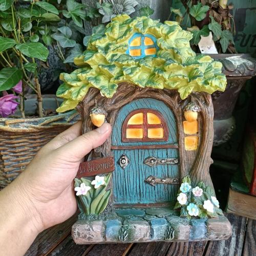 fairyhouse童话门牌树脂摆件精灵房屋雕像园艺公园装饰工艺品